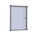 Info-Wandvitrine,  68 cm hoch,  51x2,0 cm (B/T), Rückwand Stahl weiß, AR-Glas 